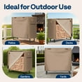 thumbnail image 6 of SPECSTAR 4 ft Heavy Duty Firewood Rack Outdoor with Cover, Fire Wood Storage Rack, Log Holder and Cover Combo Set with Zipper, Brown, 6 of 7