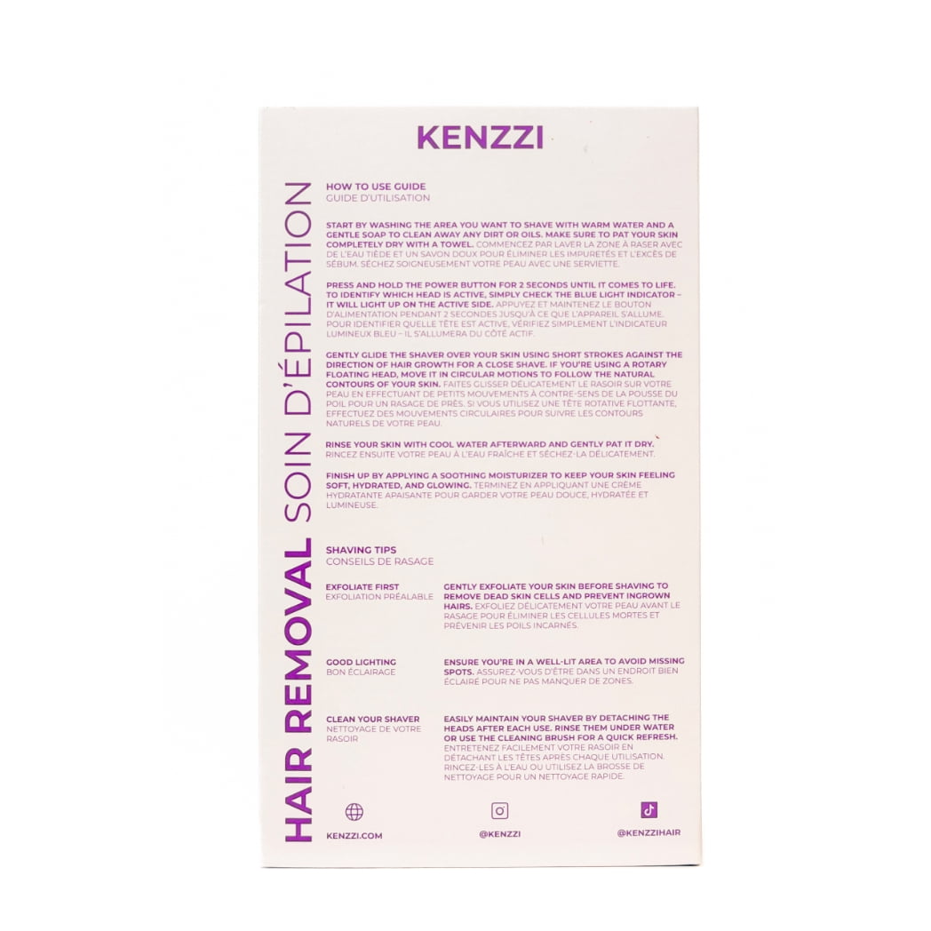 KENZZI 2-in-1 Rechargeable Body & Face Shaver, Trimmer & Circular Blade Shaver, Purple