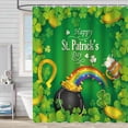 thumbnail image 5 of Dtchengua St. Patrick‘s Day Shower Curtain， Waterproof Polyester Bathroom Decor with Hooks - 71x71 Inch Green Clover Theme， No Holes Needed， Includes 12 Plastic Hooks, 5 of 6