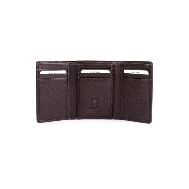 Cartera Karla Hanson de piel triple con bloqueo RFID, 8,5 x 11 x 2,5 cm