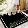 thumbnail image 2 of Coffee Bar Mat Rubber Dish Drying Mat For Kitchen Counter Coffee Mat for Home Bar Gift Kitchen Mat Coffee Bar Accessories Decorative Coffee Shop Chocolate Dish Drying Pad 18"" X 24"", Black-5, 2 of 6