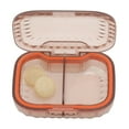 thumbnail image 2 of Unique Bargains 1 Pc Pill Case 2 Grid Mini Pill Box Clear Coffee Color, 2 of 6