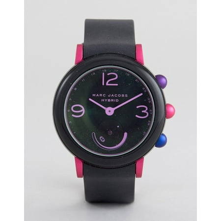 Black Rubber Watch - Marc Jacobs Women's 'Riley Hybrid' Quartz Stainless Steel and Rubber Smart Watch, Color Black (Model: MJT1003)