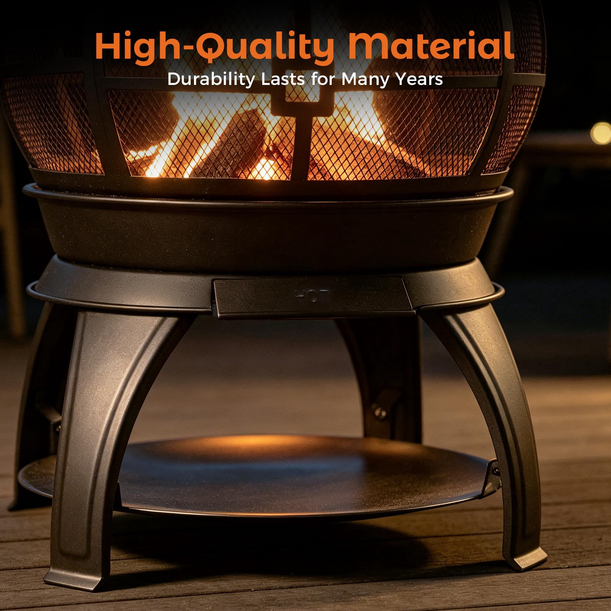BALI OUTDOORS Chiminea Outdoor Fireplace Wood Burning Fire Pit Cast Iron Fire Pit Chiminea