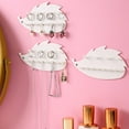 thumbnail image 2 of Wall Hanging Jewelry Storage Rack Non Punching Adhesive Mount for Necklaces and Rings 45 Degree Upward Hooks Double Layer Design, 2 of 9