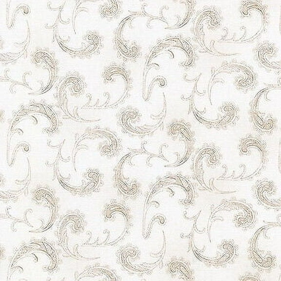 Elizabeth Natural Scroll by Debbie Beaves Cotton Fabric by Kaufman by the yard