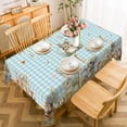 thumbnail image 2 of Easter Tablecloth 60x84 Inch Rectangle - Easter Decorations for The Home - Blue Plaid Water Resistant Spring Table Cloth Rectangle for Party,Table, Outdoor, 2 of 6