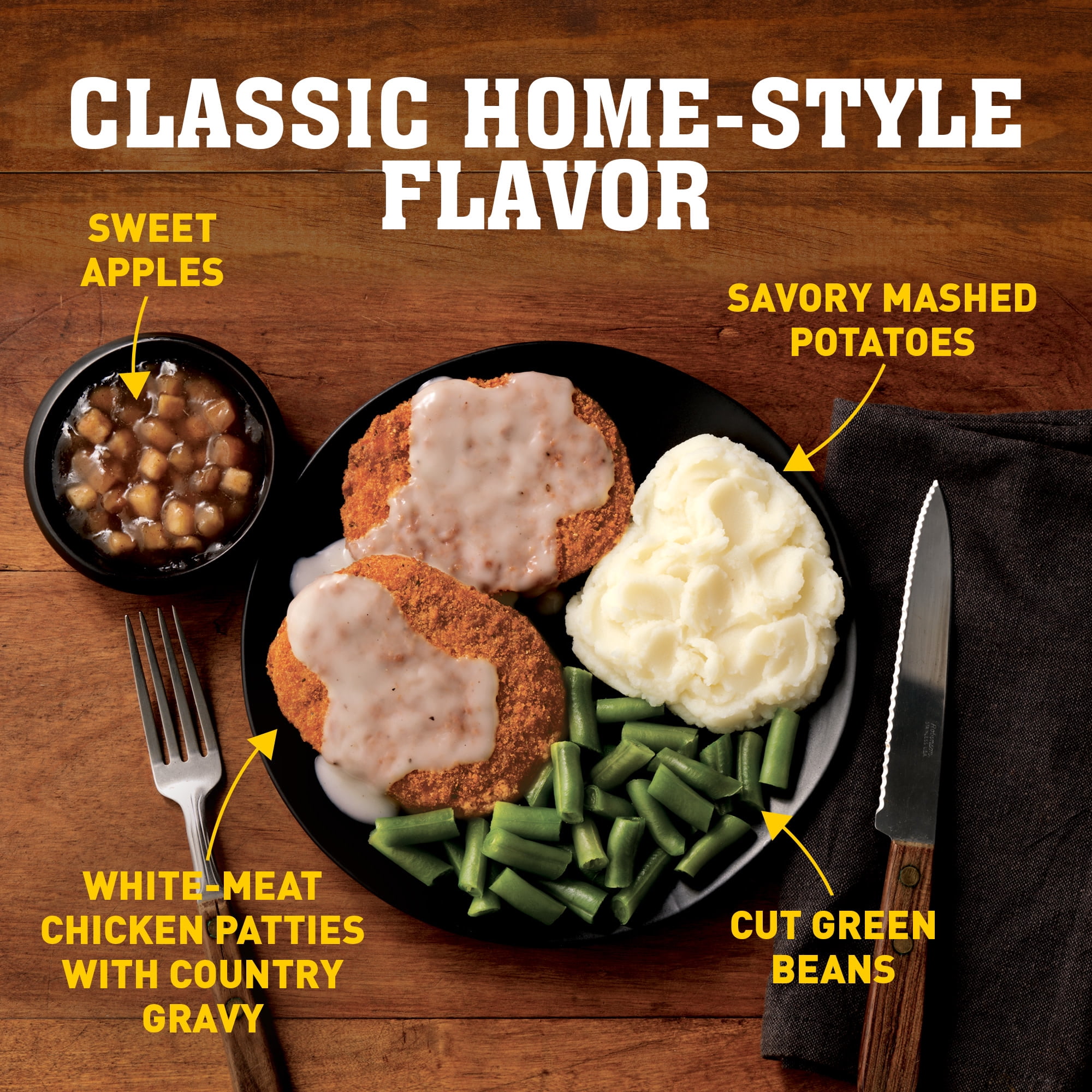Hungry-Man Country Fried Chicken, Frozen Meal, 16 oz (Frozen)