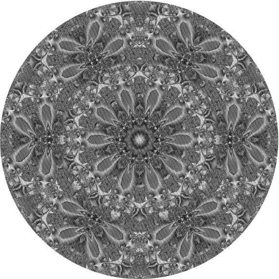 Ahgly Company Indoor Round Patterned Gray Wolf Gray Area Rugs, 7' Round