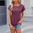 thumbnail image 2 of Women Blouses Fit Short Loose Fitted Shirt Teen Blouses Tops Dressy Crop Short Sleeve Tops for Women Christmas Shirt Dressy Long Sleeve Teen Girl Long Rayon Shirts for Tunic Shirts Wine L, 2 of 9
