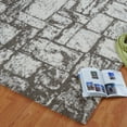thumbnail image 2 of Ladole Rugs Contemporary Abstract Microfiber Shaggy Area Rug Cream- Beige, 3x10 (2'7" x 9'10", 80cm x 300cm), 2 of 4