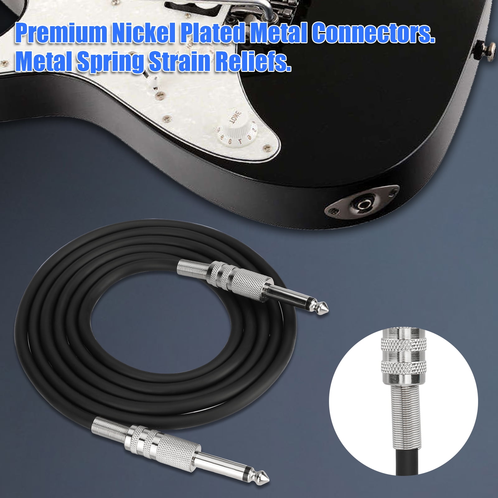 or Keyboards to Amplifier KabelDirekt Instrument Guitar Cable Pro Series 1/4 Inch Audio Cable for Electric Guitars Bass Guitars 20 feet 