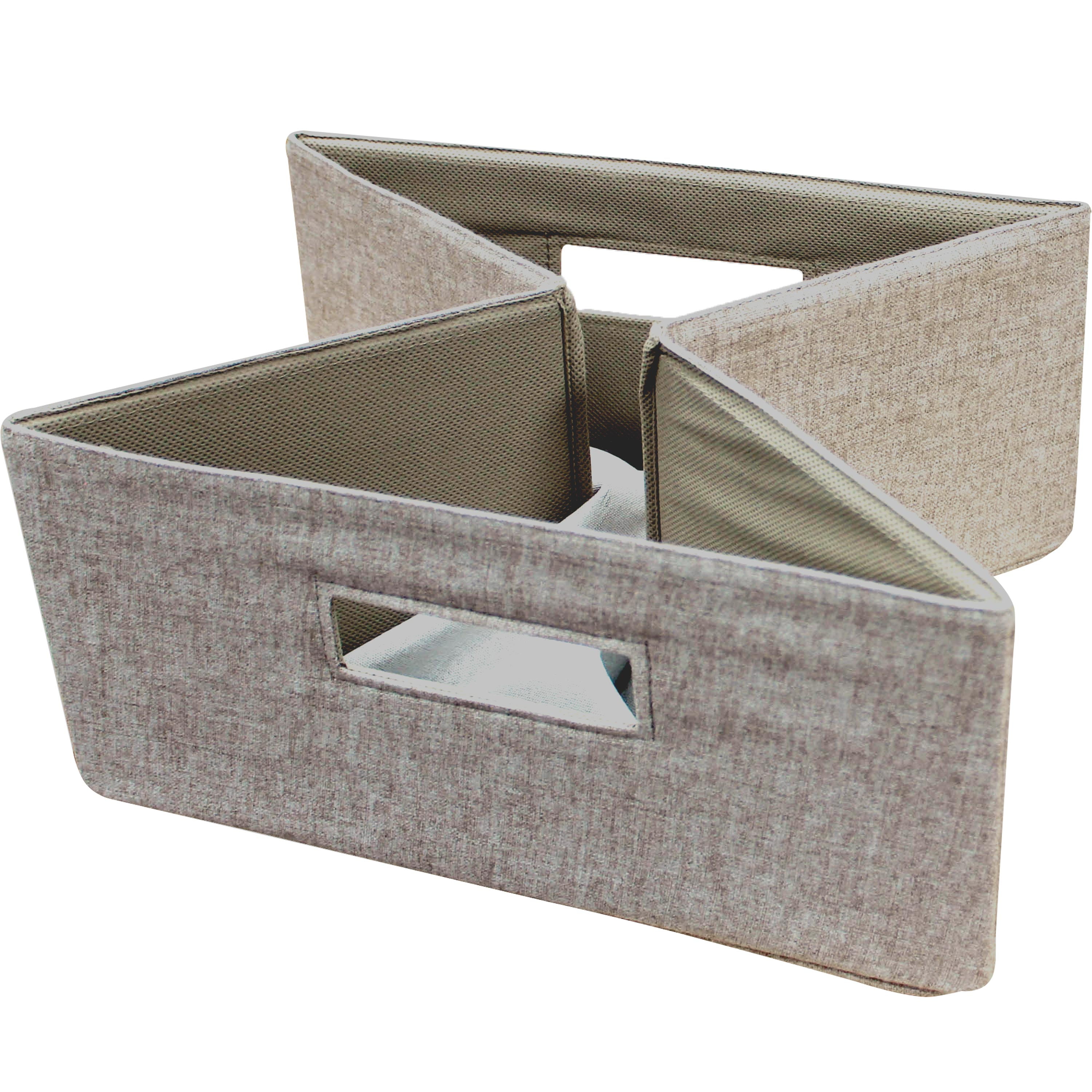 Better Homes & Gardens Half-Size Fabric Storage Bin, Tan, 2 Pack