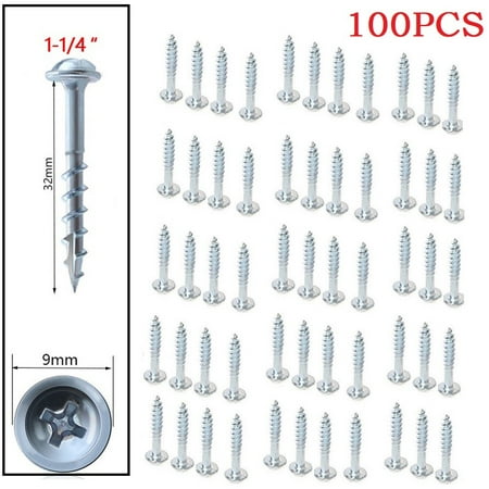 

100Pcs Pocket Hole Screw 25-63mm Cross Screwdriver Self Tapping Screw St4 Drive