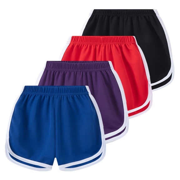 RMGVDSD 4 Pack Boys Athletic Shorts Summer Casual Shorts For Kids Toddler Lightweight Sports Pull-On Shorts Comfortable Elastic Waist Bottoms 2-3 Years