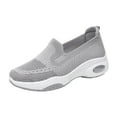 thumbnail image 4 of Mepaouo Women's Walking Shoes Arch Support Slip on Sock Sneakers Knit Air Cushion Platform Loafers, 4 of 5