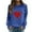 Blue, variant on Womens Valentine'S Day Crew Neck Red Heart Print Long Sleeve School Outfits for Teachers,Red,2XL