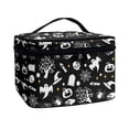 thumbnail image 2 of HELLHERO Halloween Elements and Patterns Double Layer Travel Makeup Bag Desktop 8.86 x 6.5 x 5.9 Inches Space-Efficient Storage for Women Her, 2 of 6