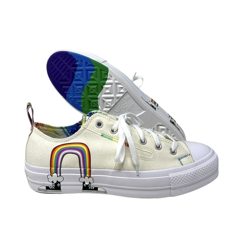Converse CTAS Lift Platform Low Top Egret Multi Men Canvas Sneakers Size A02264C