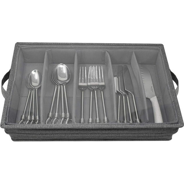 Cofre organizador, caja de almacenamiento de cubiertos, estuche de almacenamiento de cubiertos apilable, organizador de cucharas, caja de almacenamiento de vajilla con