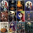 thumbnail image 2 of Disney The Nightmare Before Christmas 5D DIY Diamond Painting Full Square Round skull Diamond Embroidery Mosaic Home Decor Giftround 45x60cm Gao Jinjia LED, 2 of 2