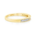 thumbnail image 4 of 1/7 CT Round & Baguette Cut White Cubic Zirconia Miligrain Engagement Band Ring In 14K Yellow Gold Plated Sterling Silver (Color: White, Clarity: VVS1-VVS2, 0.15 Cttw) -7.5, 4 of 7