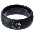 thumbnail image 2 of Tungsten Marlin Marlins Sea Animal Creature Fish Band Ring 8mm Men Women Comfort Fit Black Dome Polished, 2 of 4