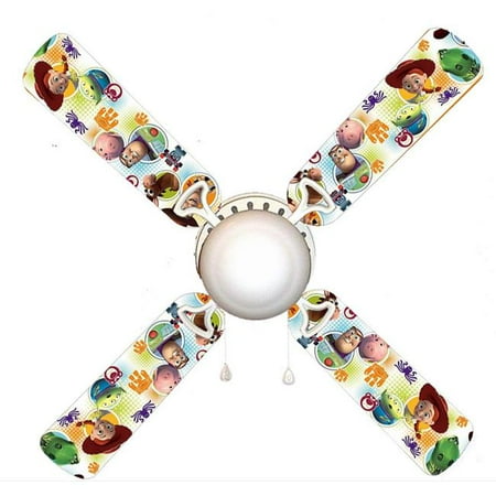 888 Cool Fans F42-0001122 42 in. Toy Story Woody & Buzz Infinity 4-Blades Ceiling Fan with Schoolhouse Lamp