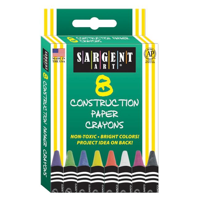 8CT CONSTRUCTION PAPER CRAYON STANDARD SIZE PEGGABLE BOX