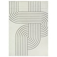 thumbnail image 2 of World Rug Gallery Modern Abstract Lines Weather Resistant Reversible Indoor/Outdoor Area Rug - GRAY 5'x7', 2 of 8