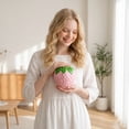 thumbnail image 5 of Strawberry Vase Cute Flower Vessel Floral Holder Tabletop Ornament Room Decor Home Accent Desk Centerpiece Living Display Pink, 5 of 5