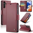 thumbnail image 1 of SaniMore Case for Samsung Galaxy A14 5G (6.6" 2023), [3 Card Holder] Slots Folio PU Leather Skin, [RFID Blocking] Stand Flip Case with [TPU Shockproof Interior Phone Cover], Wine, 1 of 11