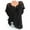 Black, variant on Lace Stitching Women Casual Plus Size Loose Blouse Tops