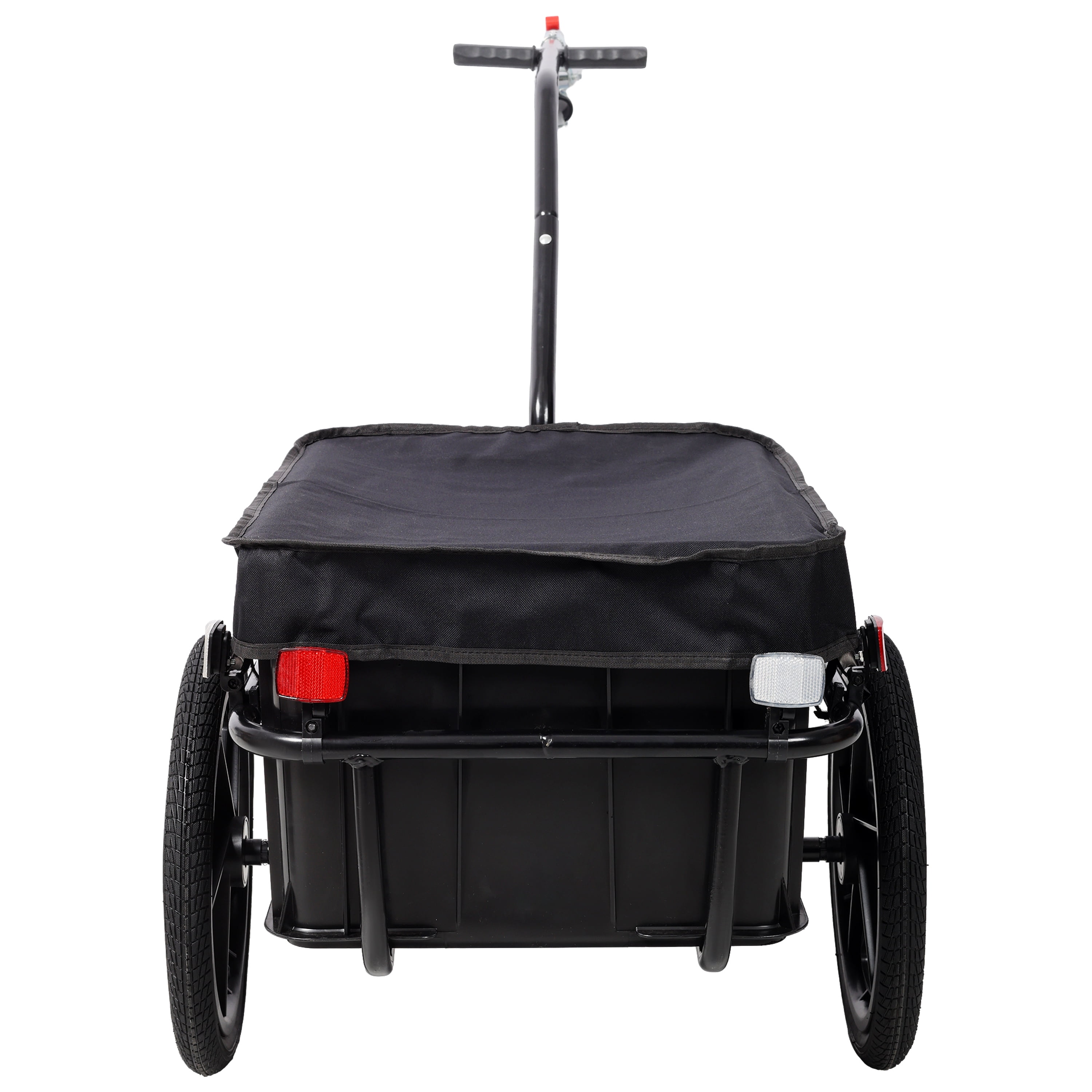 Bike Cargo Trailer with Support Bar, 600D PVC Waterproof Cover, Removable Box, Utility Bike Wagon Trailer for Shopping Camping and Outdoor Activities