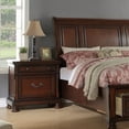 thumbnail image 3 of Formal Traditional Cherry Veneer 4pc Bedroom Furniture Queen Size Bed Dresser Mirror Nightstand Sleigh Bed, 3 of 7
