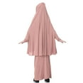 thumbnail image 4 of Robe Longue à Manches Longues pour Filles Abaya Robe de Prière - Multicolore, Rose Foncé m, 4 of 4