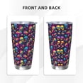 thumbnail image 3 of Fotbe rainbow color mushroom Skull Pattern 20 oz Tumbler Stainless Steel Vacuum Insulated Coffee Ice Cup Double Wall Travel Flask Leak-proof Coffee Cup-Without Straw, 3 of 8