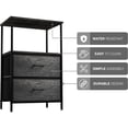 thumbnail image 4 of Sorbus Nightstand 2-Drawer Shelf Storage - Bedside Furniture, Wood Top End Table Chest, 4 of 5