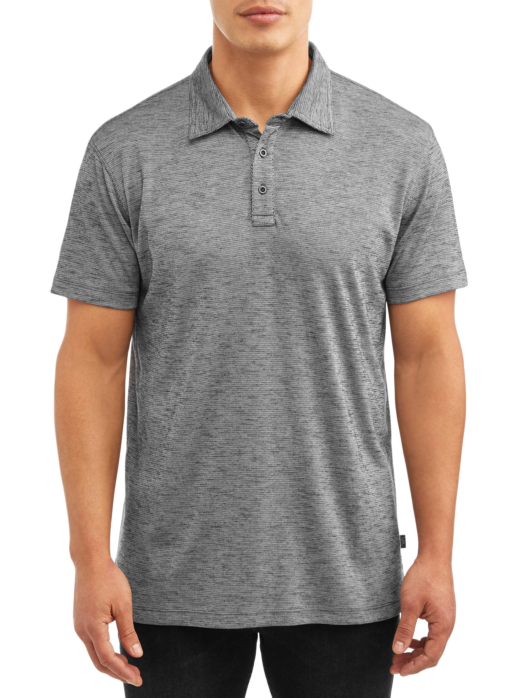 Lee - Lee Men's Short Sleeve Textured Poly Polo Shirt - Walmart.com ...