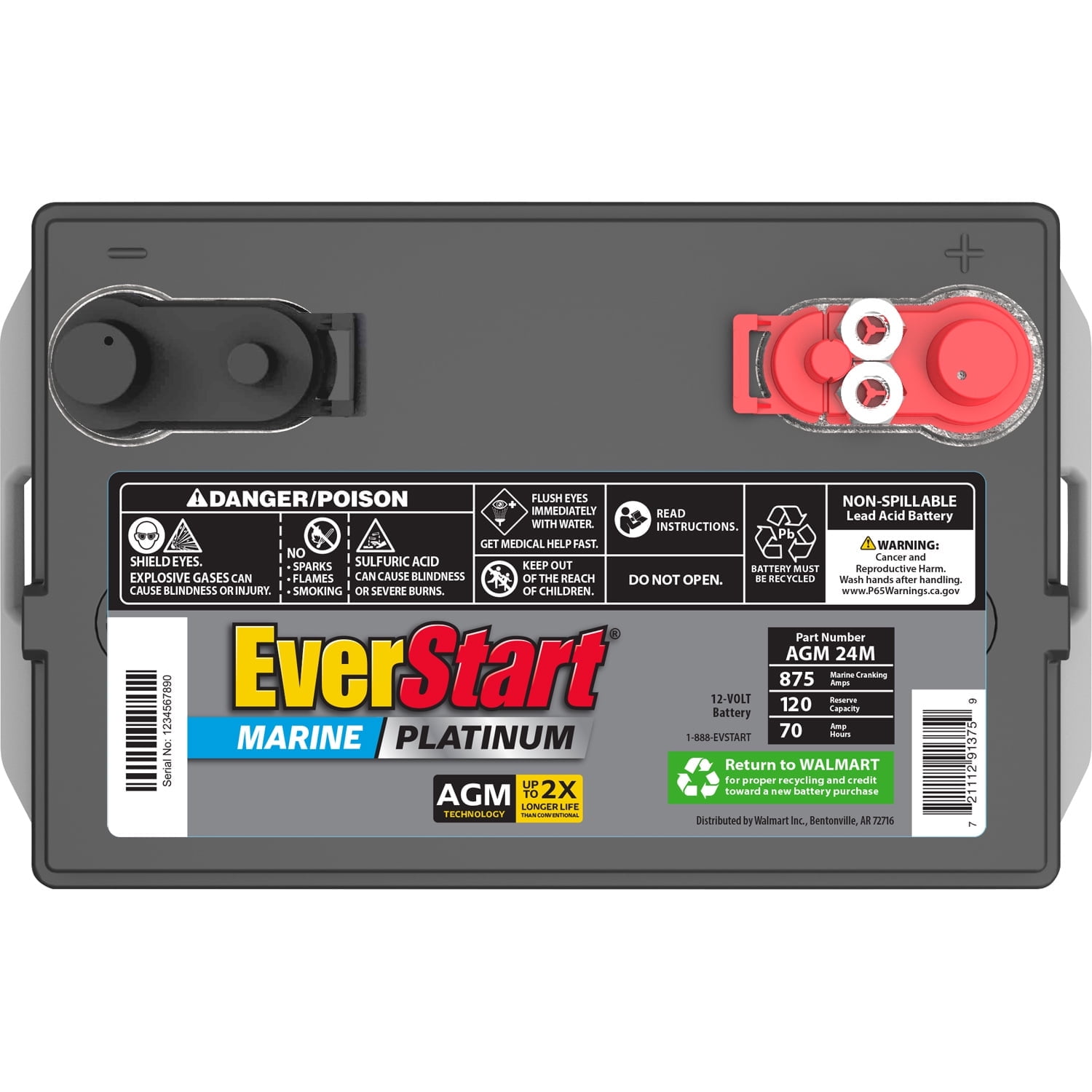 WAL-MART BATTERIES EVERSTART 24M AGM