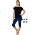 thumbnail image 2 of Stretch Is Comfort Women's Oh so Soft  Knee Length Leggings | Poly/Spandex | 2 Pack, 2 of 6
