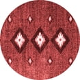 thumbnail image 1 of Ahgly Company Indoor Round Abstract Red Contemporary Area Rugs, 4' Round, 1 of 4