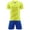 Yellow, variant on Virmaxy Color Block V-Neck Football Uniform Short Sleeve Breathable Soccer Jersey and Shorts for Casual Wear and Sports Activities for 3-13Y