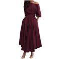 thumbnail image 6 of Cotton Dresses for Women Casual Summer Business Casual Dress for Women Mother of The Bride Dress Women's Summer Off Semi Formal Homecoming Dresses Halter Neck Sweater Dress Womens Stripe Dresses, 6 of 9