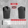 thumbnail image 3 of First Mfg Co - Badlands - Men's Motorcycle Biker Riding Black Leather Vest - 4X Large, 3 of 5