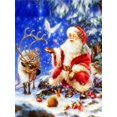 thumbnail image 1 of HOMFUN-pintura de diamante 5D Diy, bordado de diamantes de imitación con patrón de Papá Noel, punto de cruz, navidad, 1 of 4
