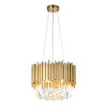 Bethel International Chandelier Gold Stainless Steel & Crystal