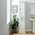 thumbnail image 6 of Crosley Furniture Seaside 2 Drawer Wood Linen Cabinet in Distressed White, 6 of 8