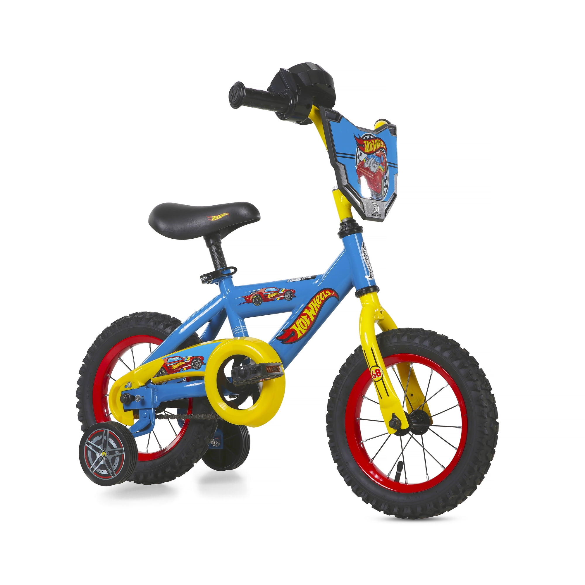 Dynacraft Hot Wheels Boys' 12-Inch BMX Bike for Kids Aged 6-9, Blue