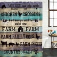 thumbnail image 2 of Retro Farm Animals Shower Curtain, Waterproof Shower Curtains for Bathroom, Country Cow Pig Chicken Turquoise Wood Washable Fabric Bathtub Curtain Set Bath Decor with 12 Hooks Standard 72"x72", 2 of 8